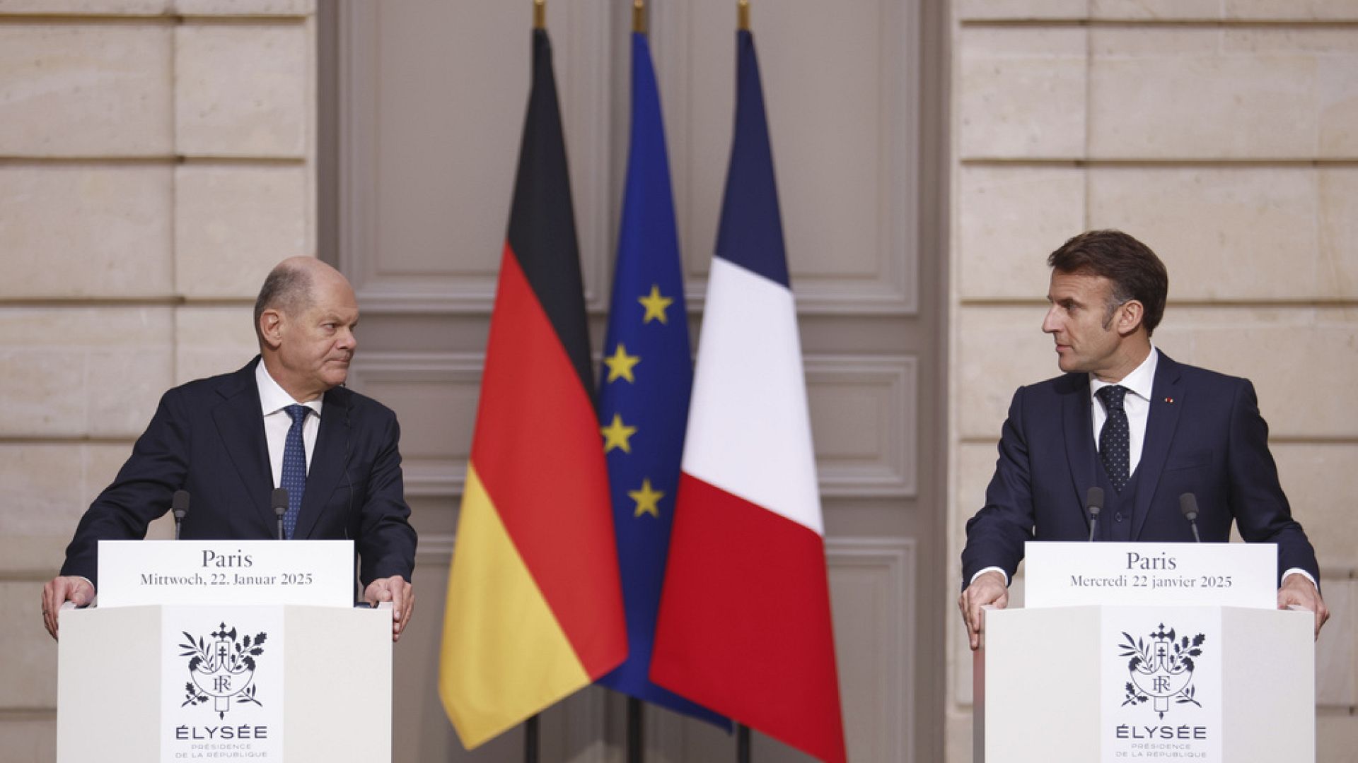 Macron and Scholz call for a united Europe amid Trump's tariff threats
