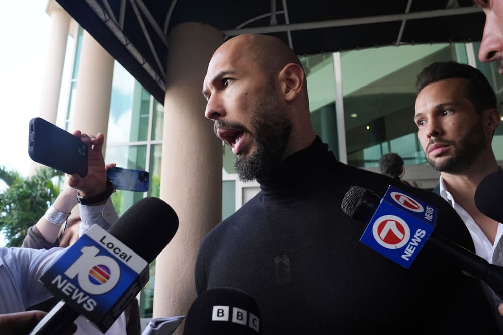 Andrew Tate says he is ‘innocent until proven guilty’ after landing in the US