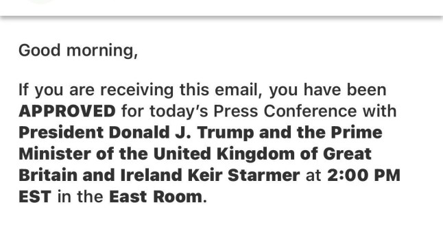 Something looks very wrong in the invite to Trump and Starmer's press conference
