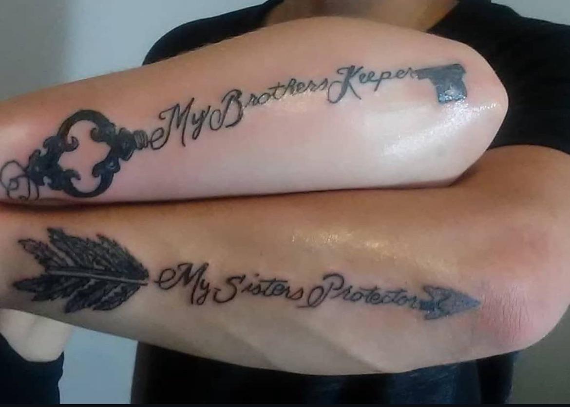 ‘This is bad bad!’ people groan as brother & sister get sibling tattoos – complete with wonky words and gra...